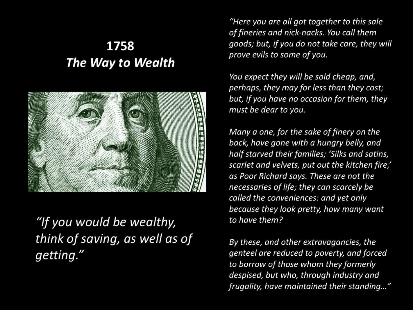 The Way to Wealth by Benjamin Franklin