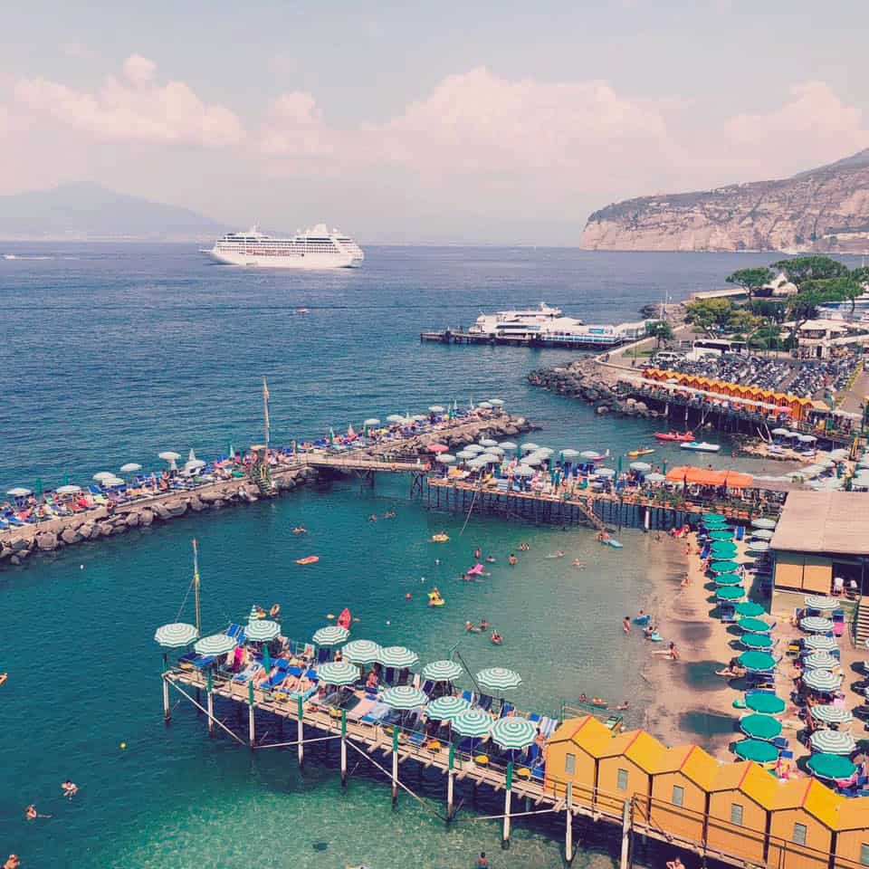 Our cruise ship in Sorrento, Italy